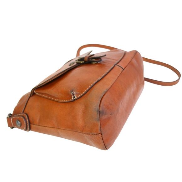 Patricia Nash BROWN GENUINE LEATHER SHOULDER BAG X-BODY ZIP TOP HANDBAG PURSE - Picture 8 of 16